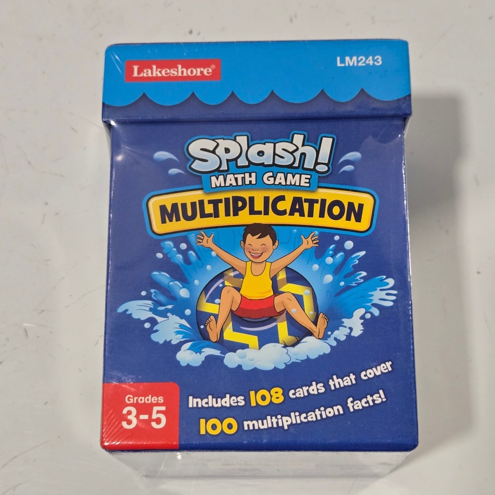 Lakeshore Splash Math Game Multiplication LM243 Grades 3-5 New Sealed 108 Cards